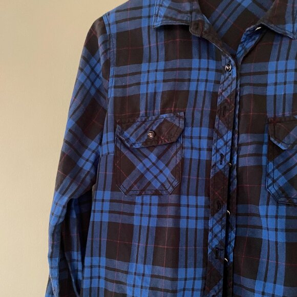 Plaid Soft blouse, Button down shirt - Picture 4 of 8